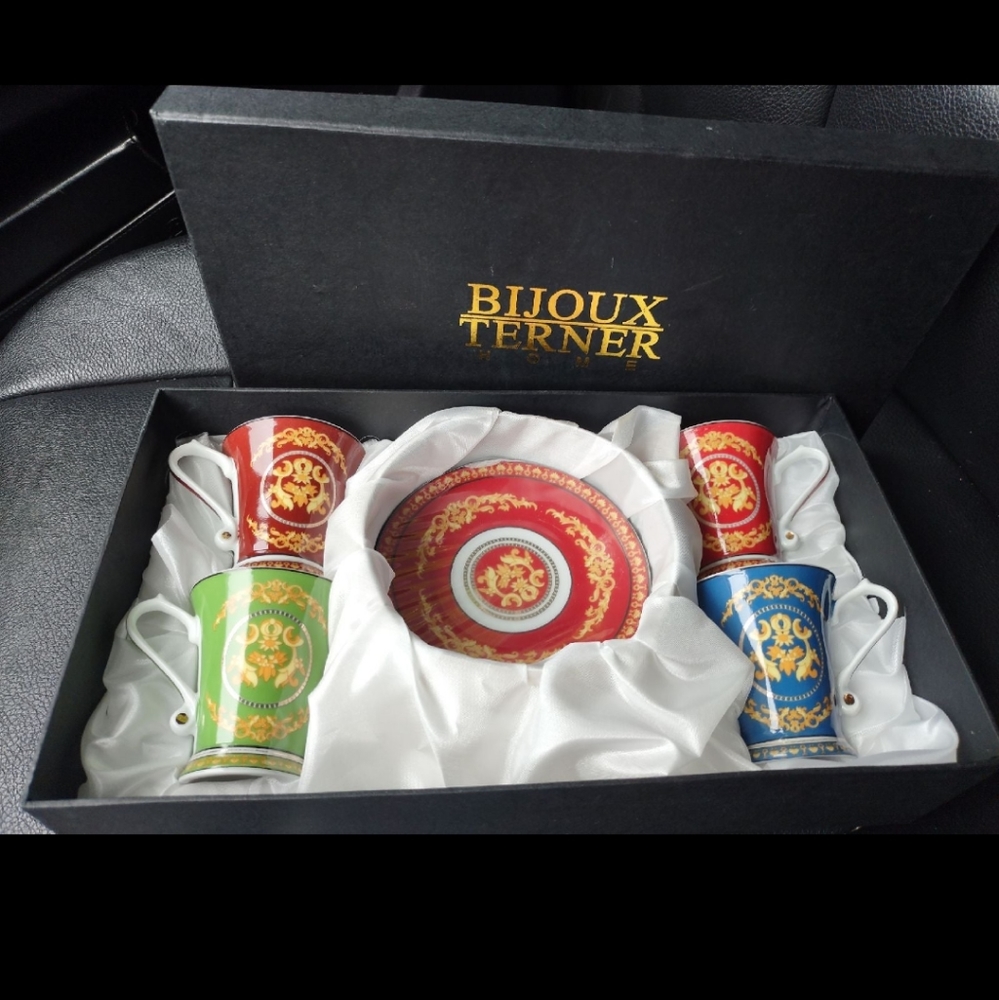 Bijoux Terner Cappuccino cups and saucers set, Espresso Cups and Saucers Set